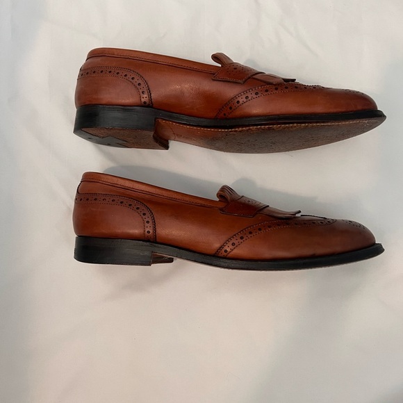 Alden style 6572/610 Cognac Chestnut Brown Kiltie Wingtip Loafer Sz 10.5 - Picture 3 of 7